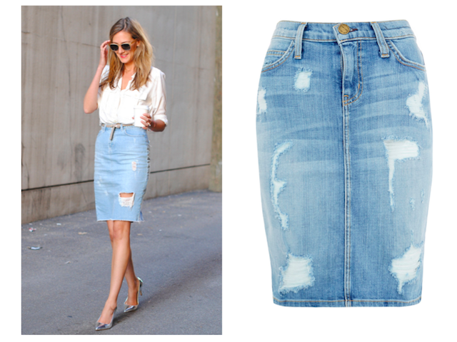 faded denim skirt