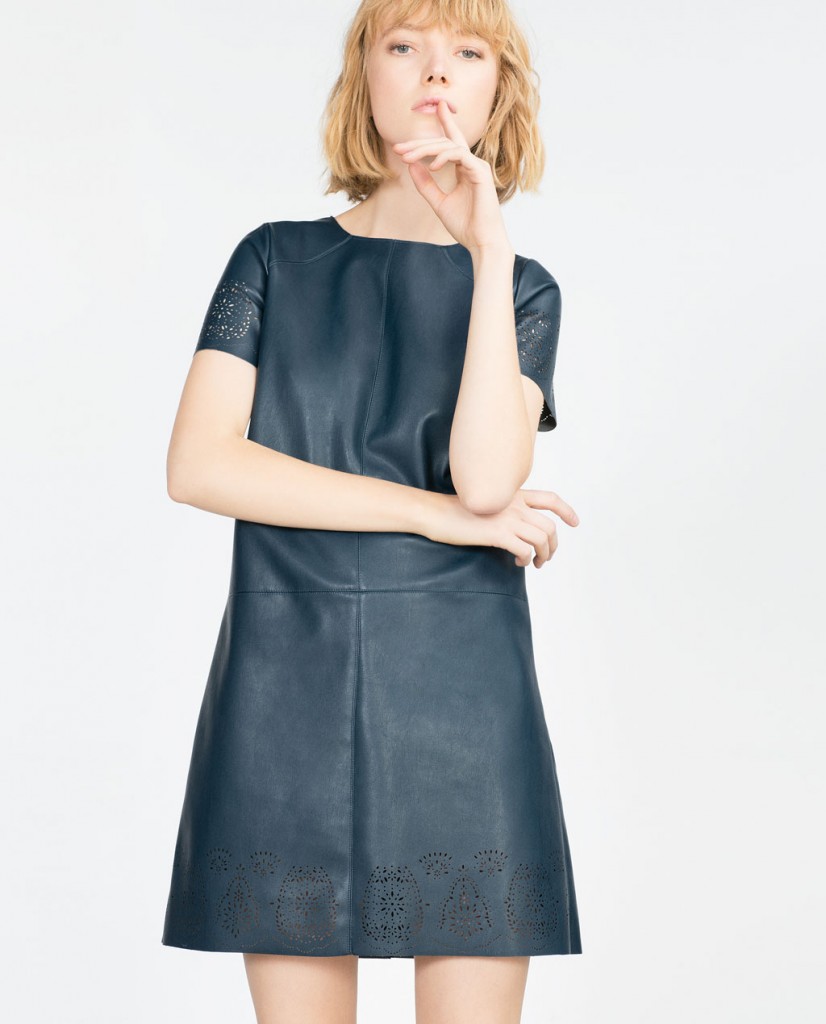5. Zara Faux Leather Cut Work Dress