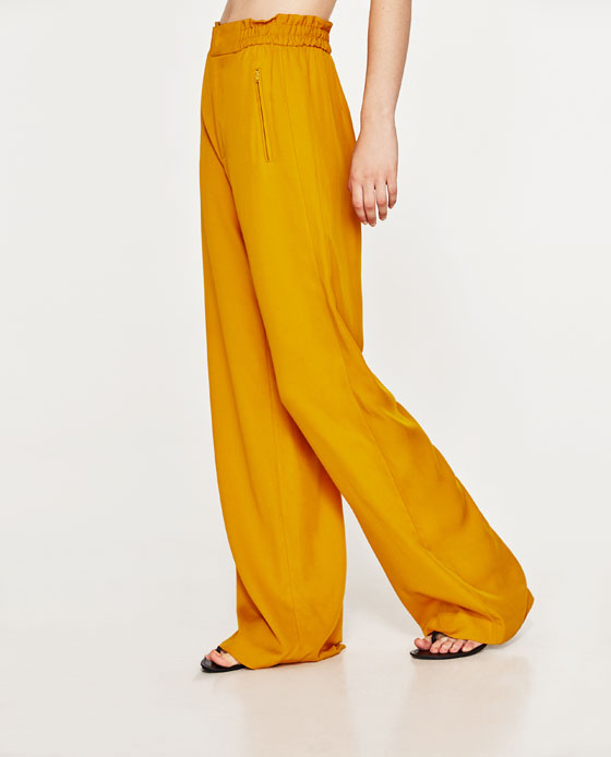 yellow zara pants