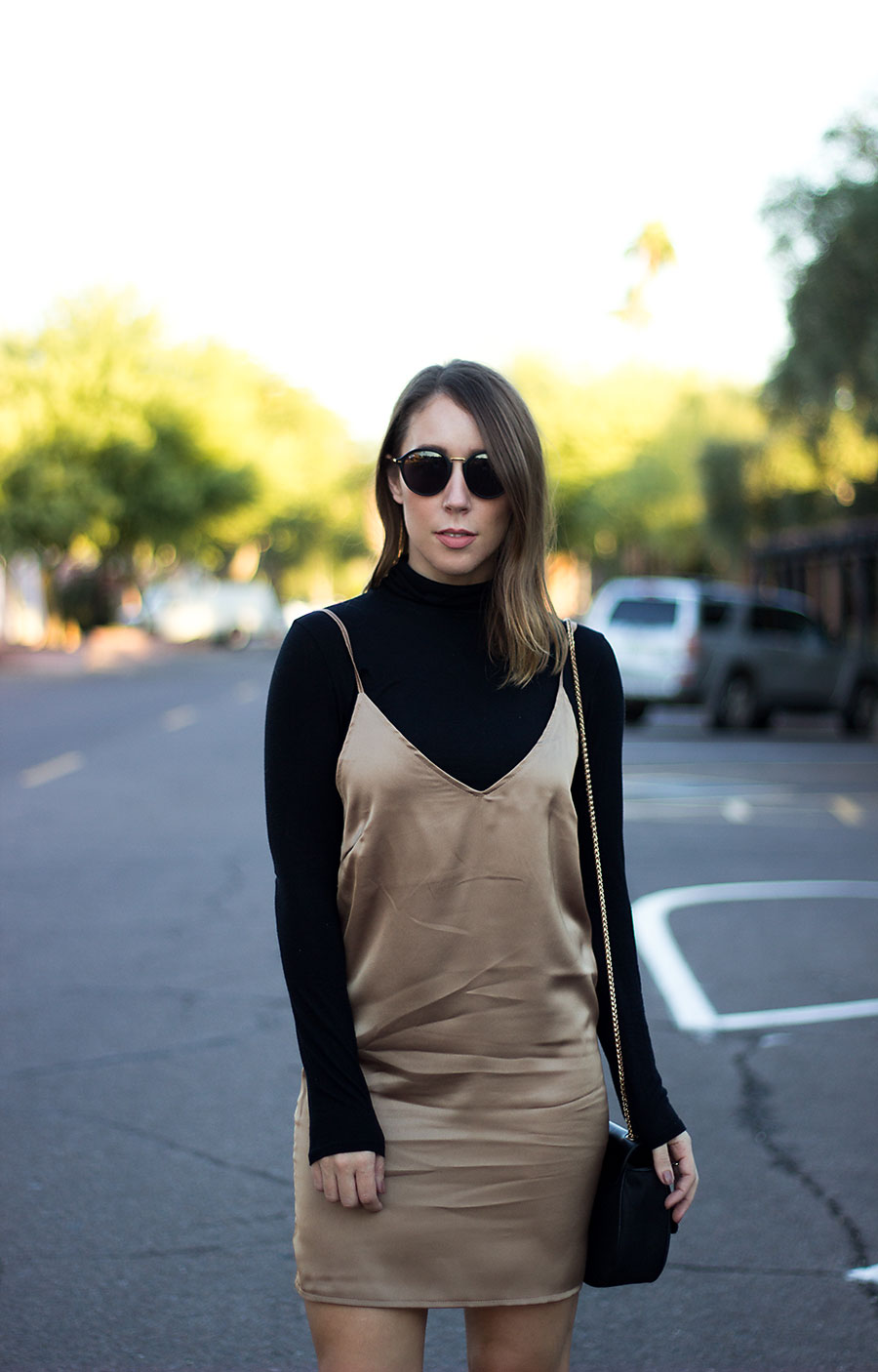 slip dress outfit winter