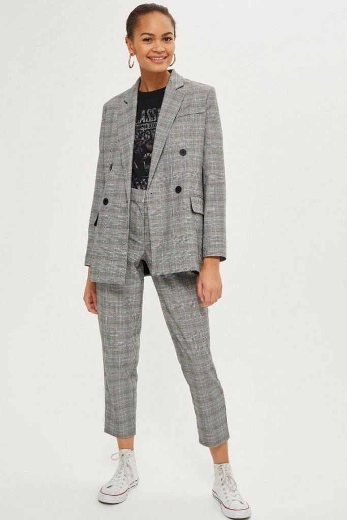 Style Nine To Five_Two Pieces You Can Wear To The Office_Checked Double Breasted Suit Topshop