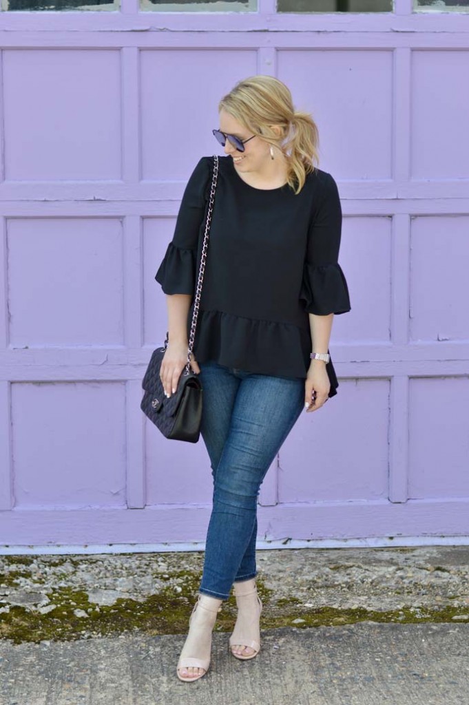 black-ruffle-peplum-top