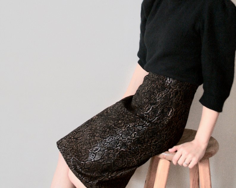 highwaisted snakeskin skirt